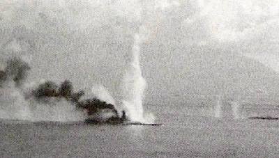 Musashi Under Fierce Bombardment, Sibyan Sea, October 1944.