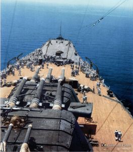 Battleship Musashi - View from the Main Tower Forward