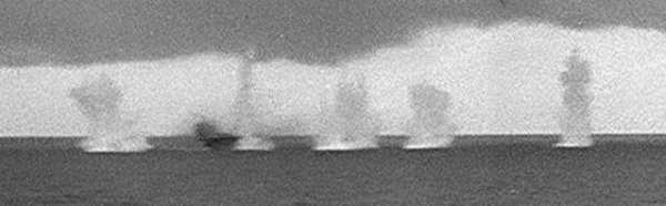 Yamato's shells bracket USS white Plains