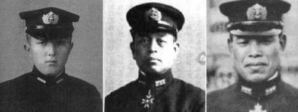 Ensign Yoshida; Rear Admiral Ariga; Vice-Admiral Ito